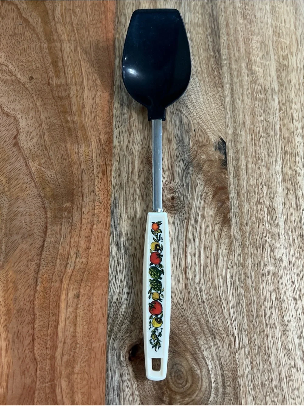 Vintage Spice of Life Fruit Kitchen Turner Spatula - Black Blade, White Handle